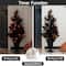 Glitzhome® 36"H Halloween Lighted Black Rose with Orange Glitter Urn Porch Tree with Timer